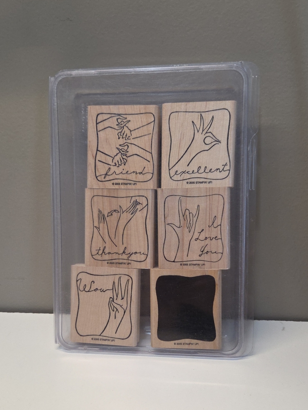 A Good Sign RARE wooden Stampin Up  stamp set.